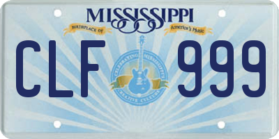 MS license plate CLF999
