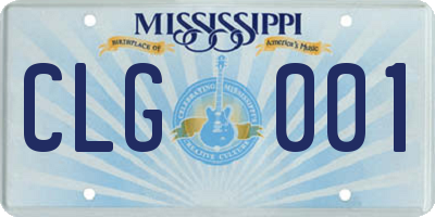 MS license plate CLG001