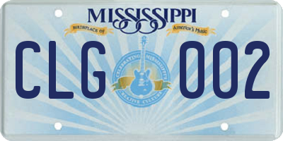 MS license plate CLG002