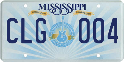 MS license plate CLG004