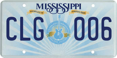 MS license plate CLG006