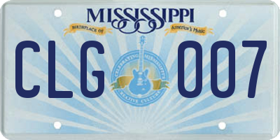 MS license plate CLG007