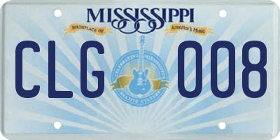 MS license plate CLG008