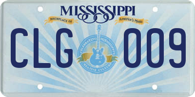 MS license plate CLG009