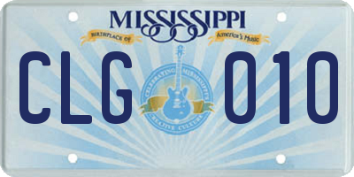 MS license plate CLG010