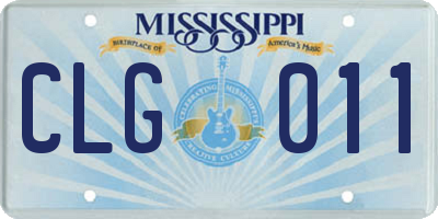 MS license plate CLG011