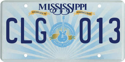 MS license plate CLG013