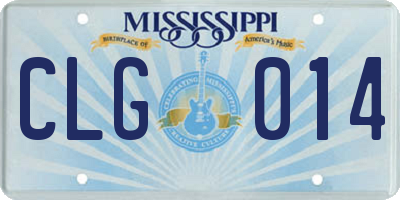 MS license plate CLG014