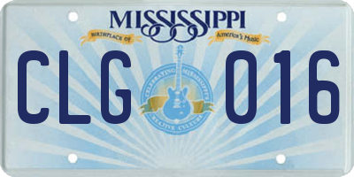 MS license plate CLG016