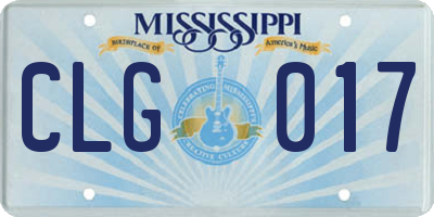 MS license plate CLG017