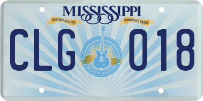 MS license plate CLG018
