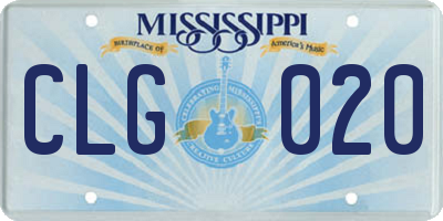 MS license plate CLG020