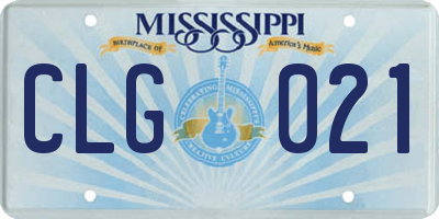 MS license plate CLG021