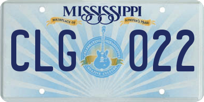 MS license plate CLG022