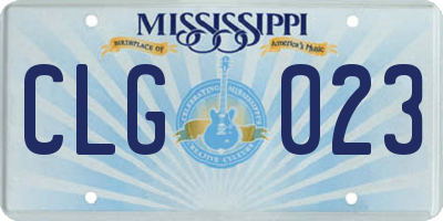 MS license plate CLG023