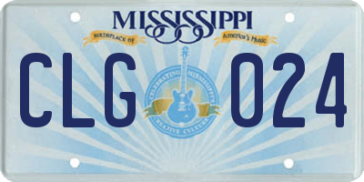 MS license plate CLG024