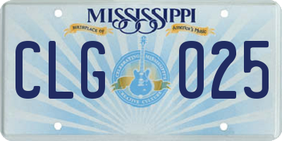 MS license plate CLG025