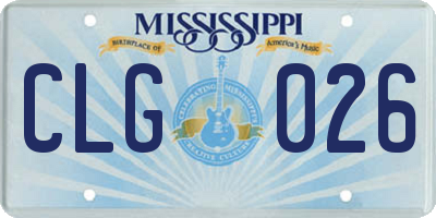 MS license plate CLG026