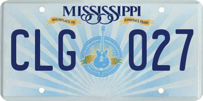 MS license plate CLG027