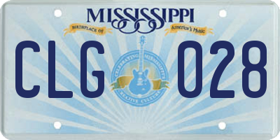 MS license plate CLG028