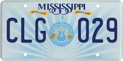 MS license plate CLG029