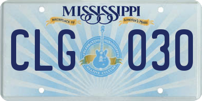 MS license plate CLG030