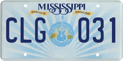 MS license plate CLG031