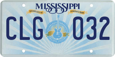 MS license plate CLG032