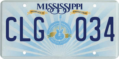 MS license plate CLG034
