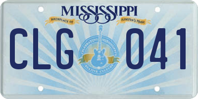 MS license plate CLG041