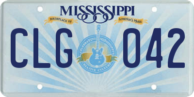 MS license plate CLG042