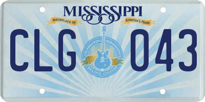 MS license plate CLG043