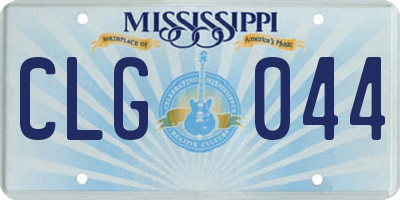 MS license plate CLG044