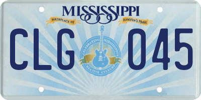 MS license plate CLG045