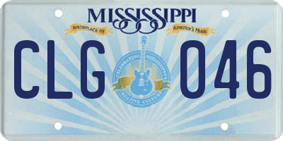 MS license plate CLG046