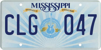 MS license plate CLG047