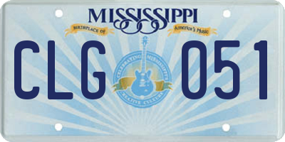 MS license plate CLG051