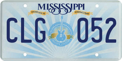 MS license plate CLG052