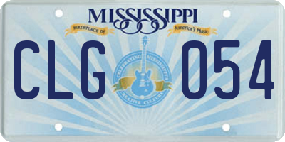 MS license plate CLG054