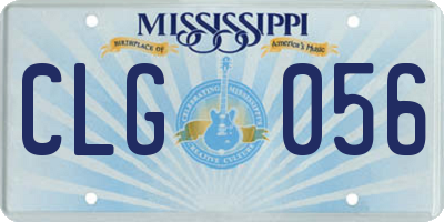 MS license plate CLG056