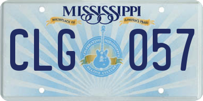 MS license plate CLG057