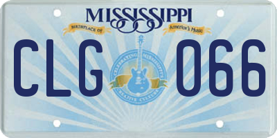 MS license plate CLG066