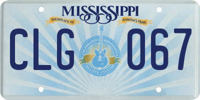 MS license plate CLG067