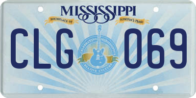 MS license plate CLG069