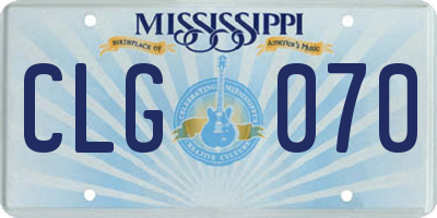 MS license plate CLG070