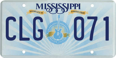 MS license plate CLG071