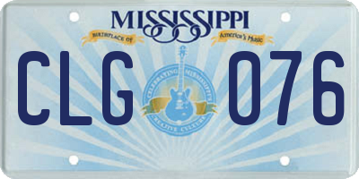 MS license plate CLG076