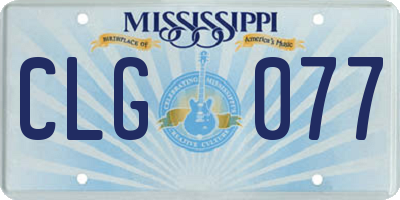 MS license plate CLG077