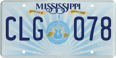 MS license plate CLG078