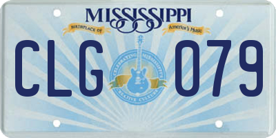 MS license plate CLG079